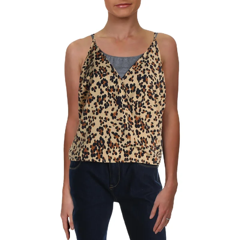 Q & A Womens Animal Print Tank Wrap Top