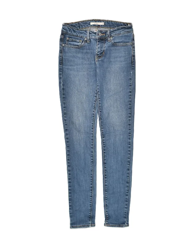 LEVI'S Womens 711 Skinny Jeans W24 L31 Blue Lyocell