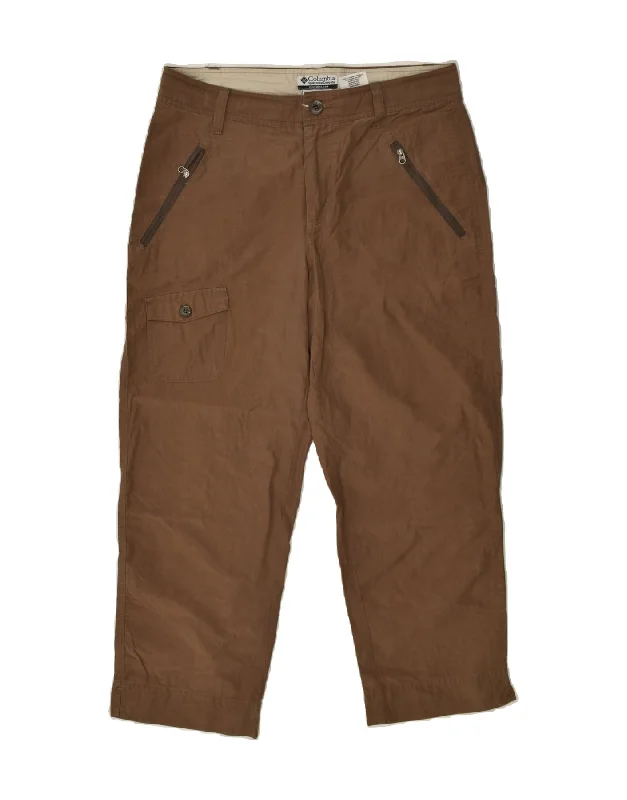 COLUMBIA Womens Straight Cropped Trousers UK 12 Medium W30 L24 Brown