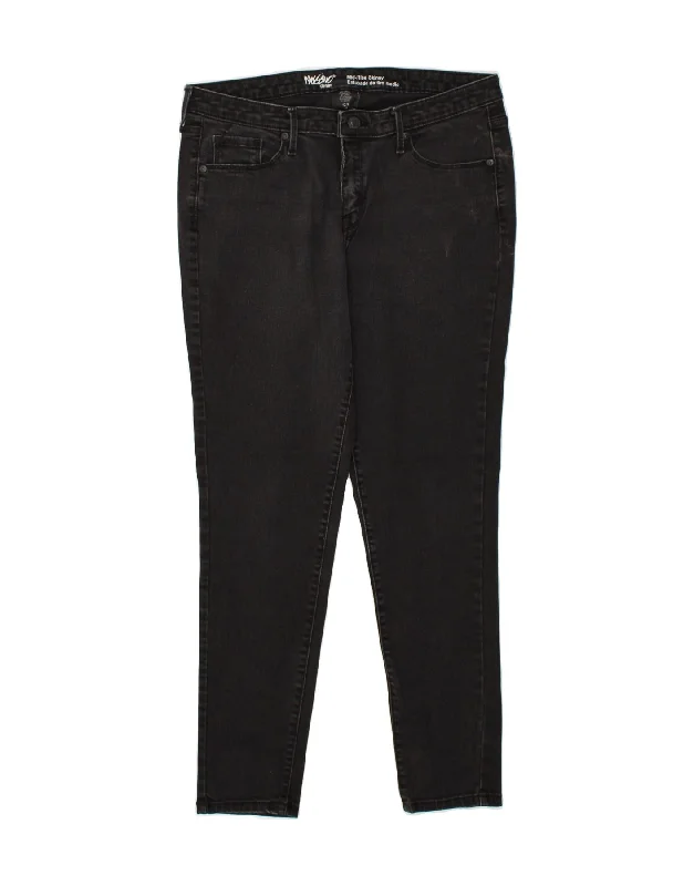 MOSSIMO Womens Mid Rise Skinny Jeans UK 12 Medium W31 L29 Black Cotton