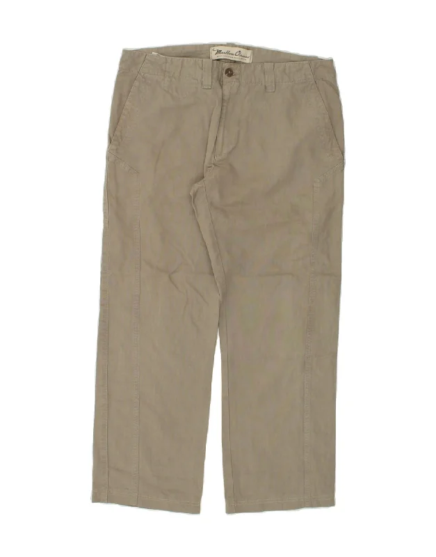 MARLBORO CLASSICS Womens Straight Chino Trousers W32 L26  Grey Cotton