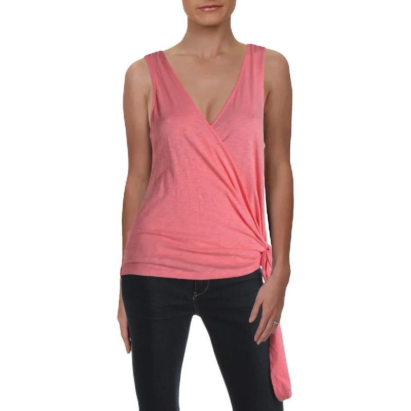 Z Supply Womens Heathered Surplice Wrap Top