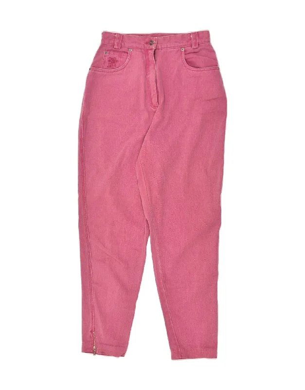 VINTAGE Womens Tapered Jeans IT 38 XS W26 L31 Pink Cotton