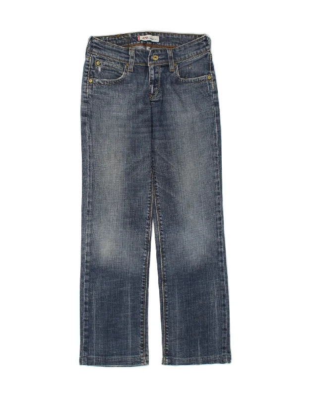 LEVI'S Womens 570 Straight Jeans W29 L28 Navy Blue Cotton