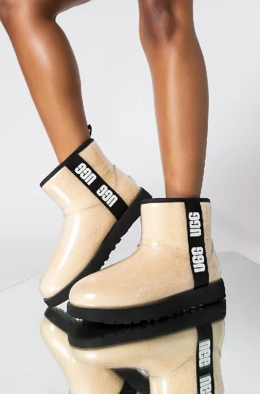 UGG WOMEN'S CLASSIC CLEAR MINI BOOTIE NATURAL BLACK