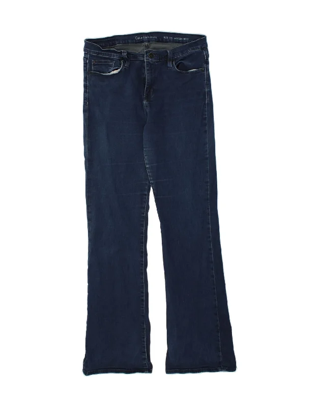 CALVIN KLEIN Womens Modern Bootcut Jeans W32 L32 Navy Blue Cotton