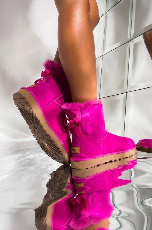 SEXY MID CALF FLAT FUCHSIA
