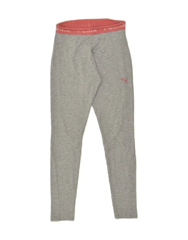PUMA Womens Leggings UK 10 Small  Grey Polyester