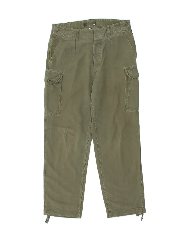 VINTAGE Womens Straight Cargo Trousers US 8 Medium W34 L30 Green
