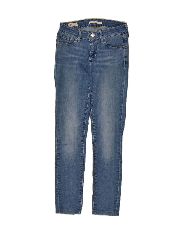 LEVI'S Womens 711 Skinny Jeans W25 L26 Blue Cotton