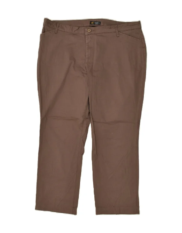 LEE Womens Mid Rise Straight Casual Trousers US 18 2XL W40 L27 Brown