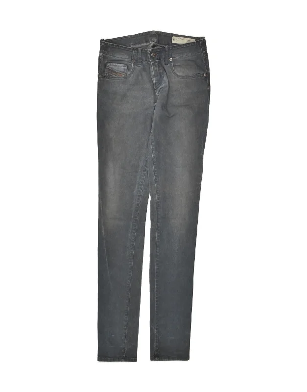 DIESEL Womens Grupee Low Waist Slim Jegging Jeans W27 L35 Grey Cotton
