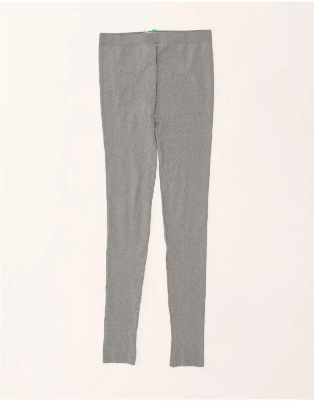 BENETTON Womens Leggings UK 10 Small Grey Polyamide