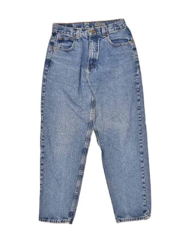 EDDIE BAUER Womens Petite Tapered Jeans US 8 Medium W26 L27  Blue Cotton