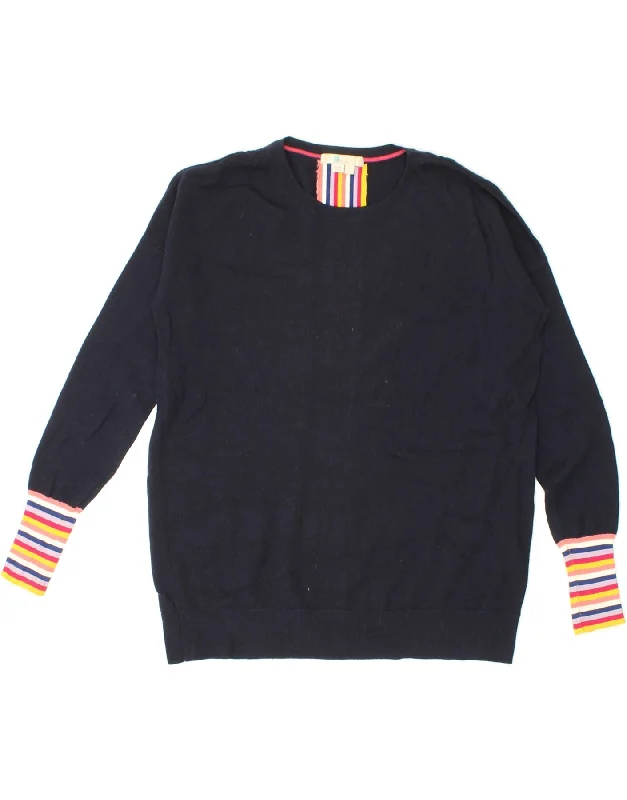 BODEN Womens Crew Neck Jumper Sweater UK 10 Small Navy Blue Wool Mohair sweaters