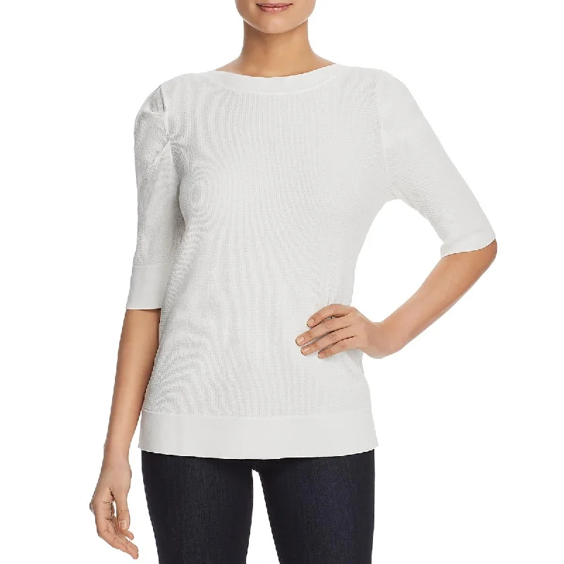 Calvin Klein Womens Textured Elbow Sleeve Pullover Sweater Best everyday sweaters