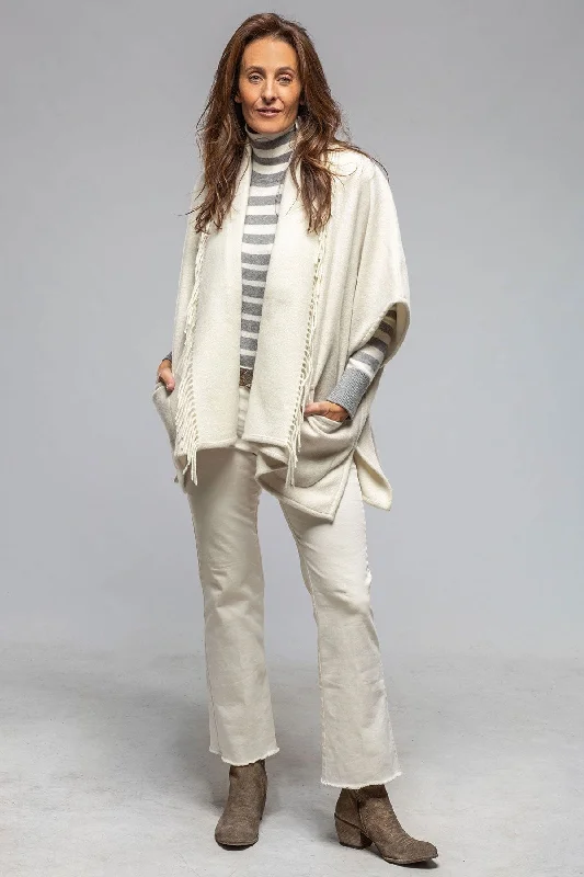 Eleonora Cashmere Cape Jacket In Cream Softest cashmere sweaters