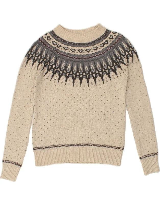 FAT FACE Womens Crop Boat Neck Jumper Sweater UK 6 XS Beige Fair Isle Trendy oversized sweaters FAT FACE Womens Crop Boat Neck Jumper Sweater UK 6 XS Beige Fair Isle Trendy oversized sweaters