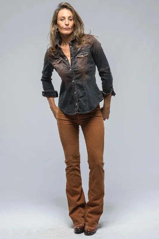 Maddi Fitted Western Snap Shirt In Ruggine Over Dye Best sweaters for fall