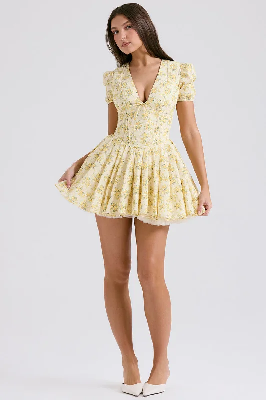 Lilyana Floral Mini Sundress PrettyLittleThing mini dresses