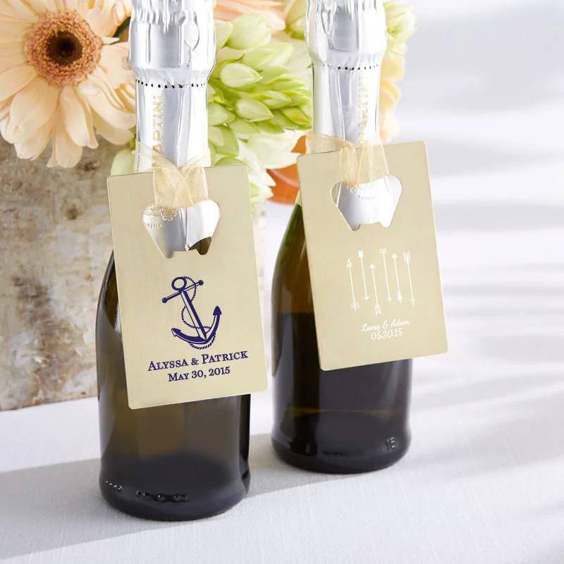 36-Personalized Gold Credit Card Bottle Openers - Wedding/Bridal Sexy Wedding Dress
