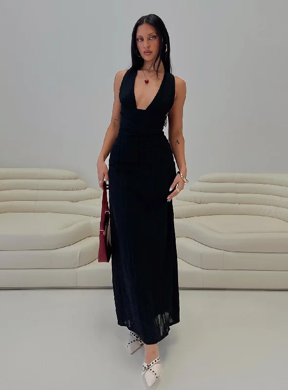 Alsace Maxi Dress Black Long sleeve maxi dresses