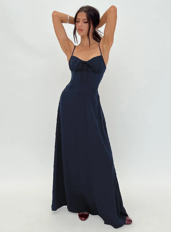 Eleanora Maxi Dress Navy Cotton maxi dresses