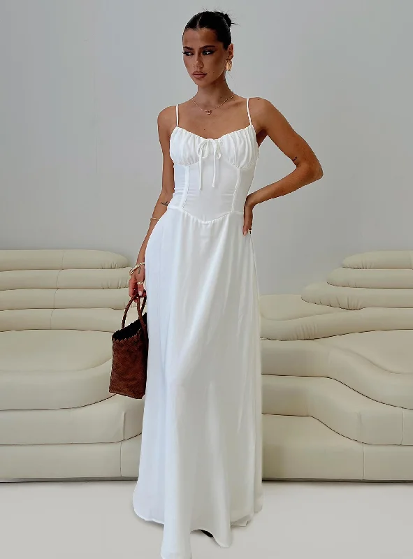 Eleanora Maxi Dress White PrettyLittleThing maxi dresses