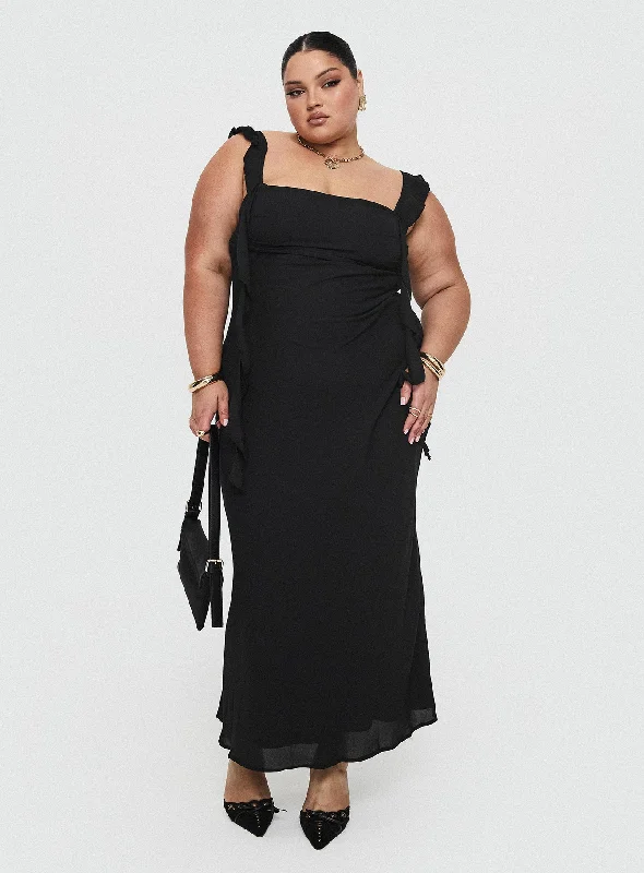 Lanai Maxi Dress Black Curve Affordable maxi dresses