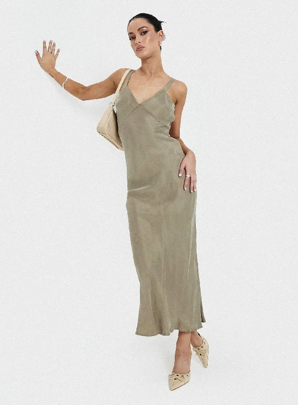 Laurette Maxi Dress Sage Minimalist maxi dresses