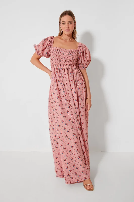 Primrose and Bouquet Floral Aurora Puff Sleeve Maxi Dress Sexy little black maxi dresses