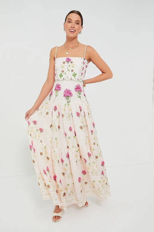Embroidered Trebol Lima Maxi Dress Cocktail maxi dresses