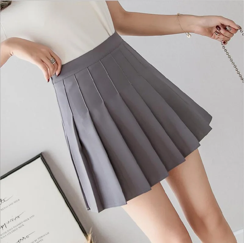 Women Pleated Skirt Harajuku Preppy Style Plaid Skirts Mini Cute Japanese School Uniforms Ladies Jupe Kawaii Skirt Saia Faldas Black Mini Skirt