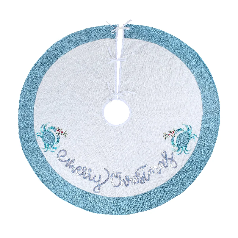 52 in. HGTV Home Collection Embroidered Coastal Colors Tree Skirt Fashionable unclassified skirts