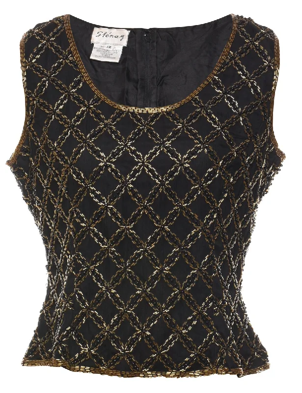 Beaded Evening Top - M Embroidered unclassified dresses